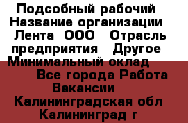 Подсобный рабочий › Название организации ­ Лента, ООО › Отрасль предприятия ­ Другое › Минимальный оклад ­ 22 500 - Все города Работа » Вакансии   . Калининградская обл.,Калининград г.